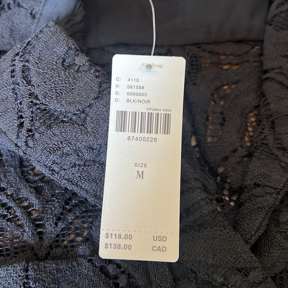 Maeve by Anthropologie, black lace button down. Medium - Picture 3 of 3